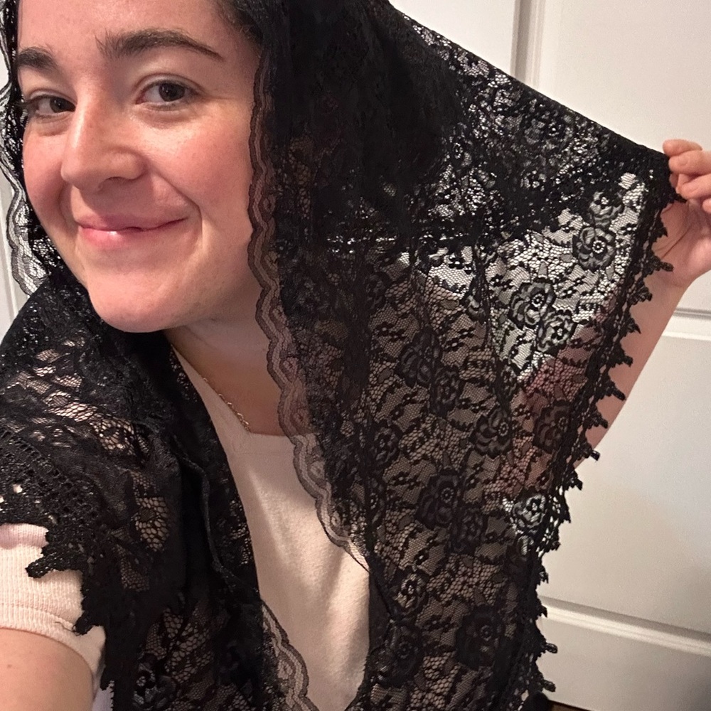 Elegant Black Lace Scarf